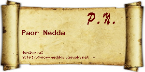 Paor Nedda névjegykártya